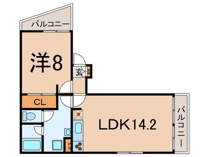 ヴィラMG2(1LDK/3階)の間取り写真