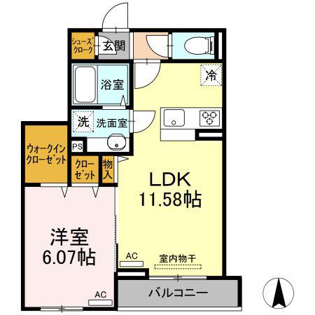 セジュール東尾久(1LDK/3階)の間取り写真
