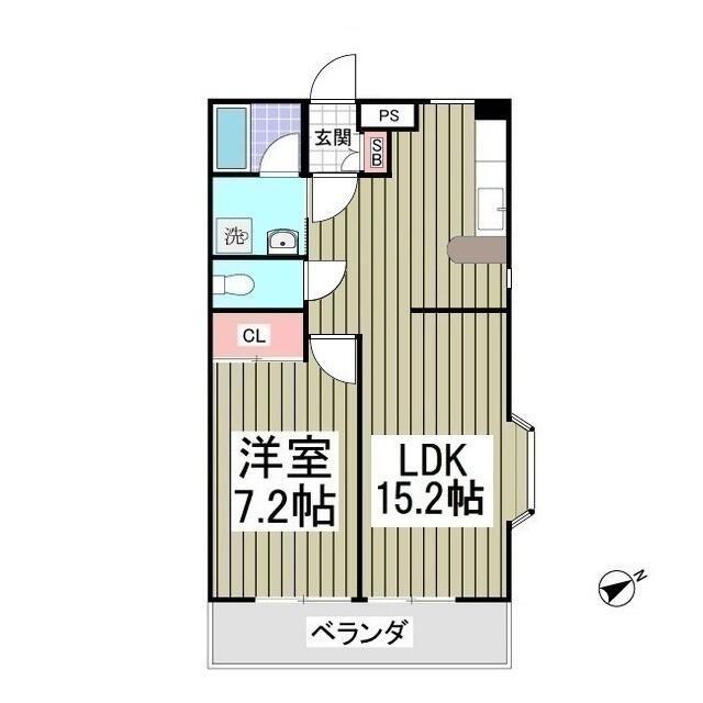 ファーストヒルズII(1LDK/3階)の間取り写真