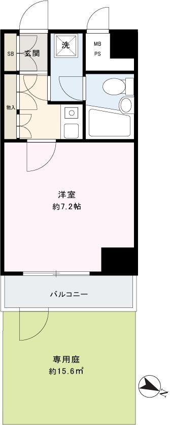 藤和シティコープ初台(1K/1階)の間取り写真