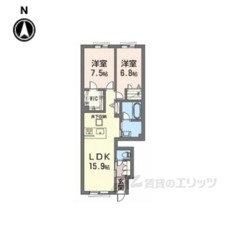 サンライズVII(2LDK/1階)の間取り写真