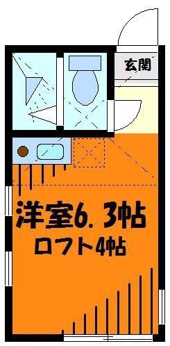 ユナイト平間D.カーネギーの杜(ワンルーム/1階)の間取り写真