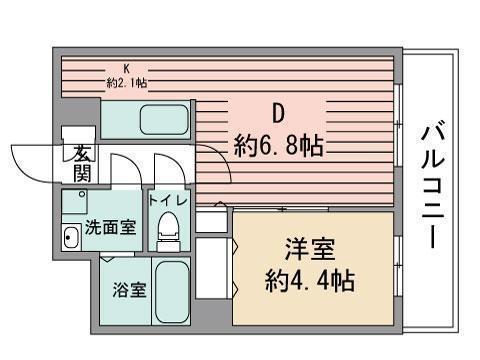 レジディア札幌駅前(1LDK/4階)の間取り写真