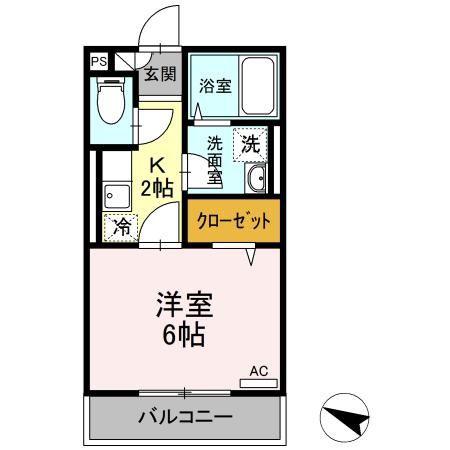 M&Y メゾン ド・レーヴ(1K/2階)の間取り写真