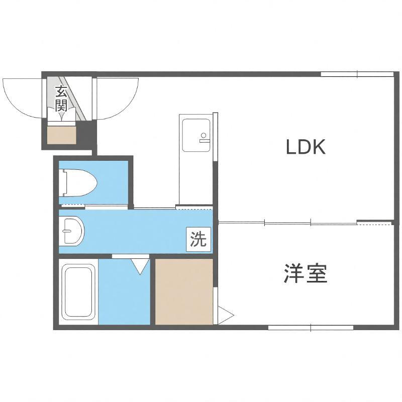 エヴァンスコート南3条(1LDK/5階)の間取り写真