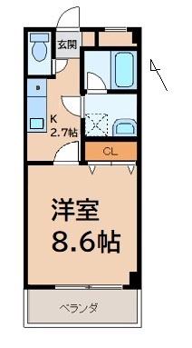 リベルテ順(1K/2階)の間取り写真
