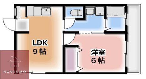 葵ハイツ(1LDK/2階)の間取り写真