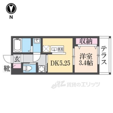 REGIES近大サウスⅡ(1DK/1階)の間取り写真