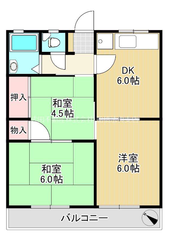森井ハイツ(3DK/2階)の間取り写真