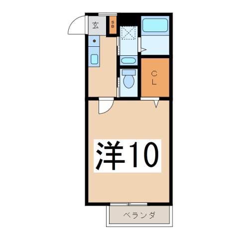 サンビレッジみない3番館(1K/2階)の間取り写真