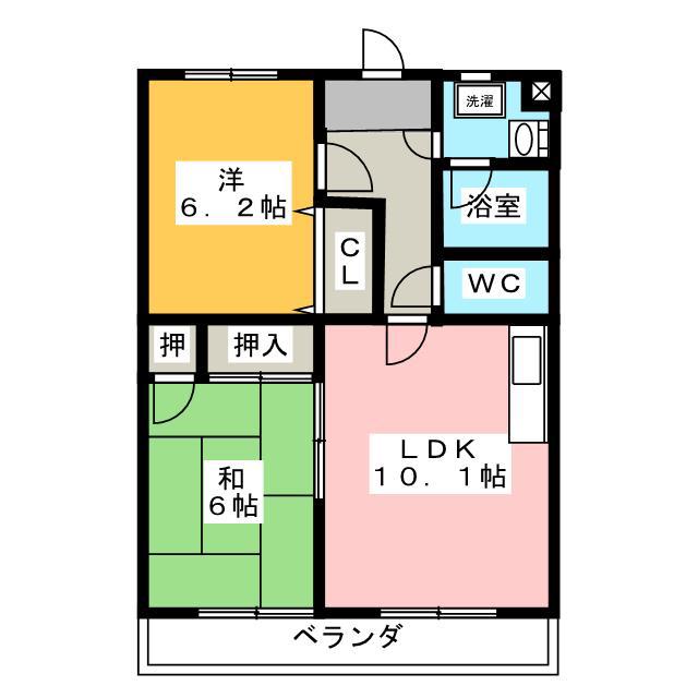 ジョイルームII(2LDK/1階)の間取り写真