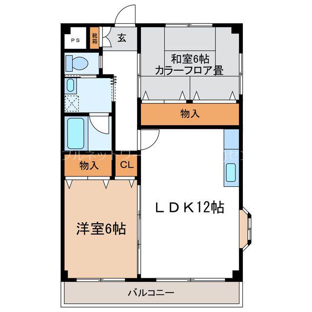 Mハイツ(2LDK/3階)の間取り写真