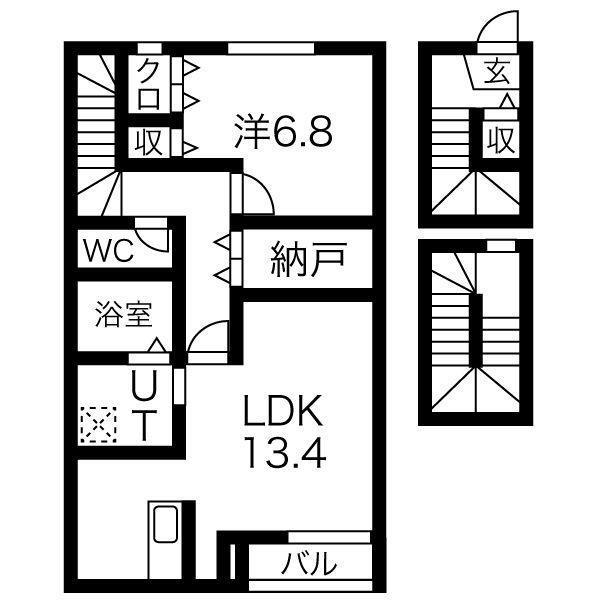 エムズファースト(1LDK/3階)の間取り写真