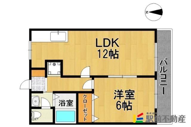 フリーデA(1LDK/1階)の間取り写真