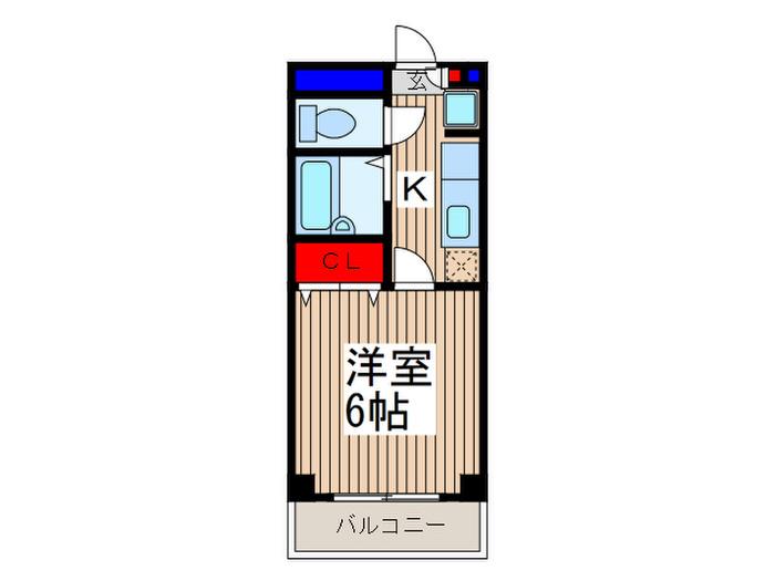 イーストシティタワーズ(1K/9階)の間取り写真