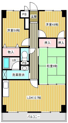 パーソンヒルズ(3LDK/1階)の間取り写真