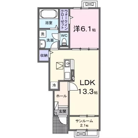 グランテラス IV(1LDK/1階)の間取り写真