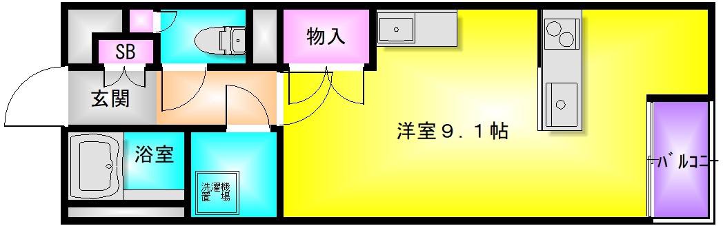 レオネクストプランドール南本町(ワンルーム/2階)の間取り写真