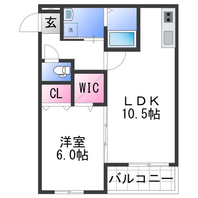 フジパレス中之島II番館(1LDK/3階)の間取り写真