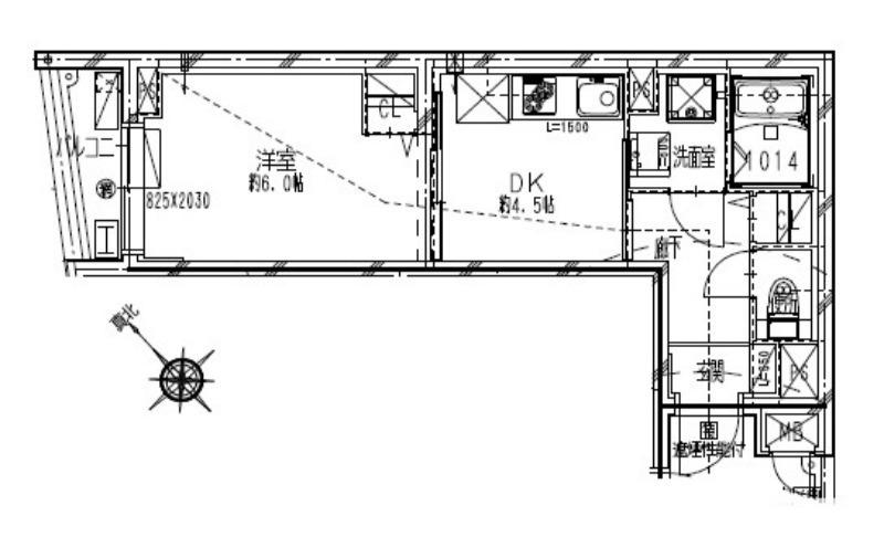 クリアル落合南長崎(1DK/2階)の間取り写真