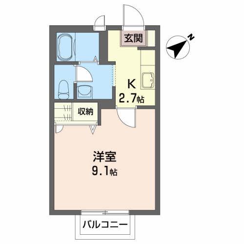 シャーメゾン黒松(1K/2階)の間取り写真