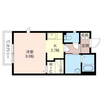 サニーウェル K(1K/1階)の間取り写真