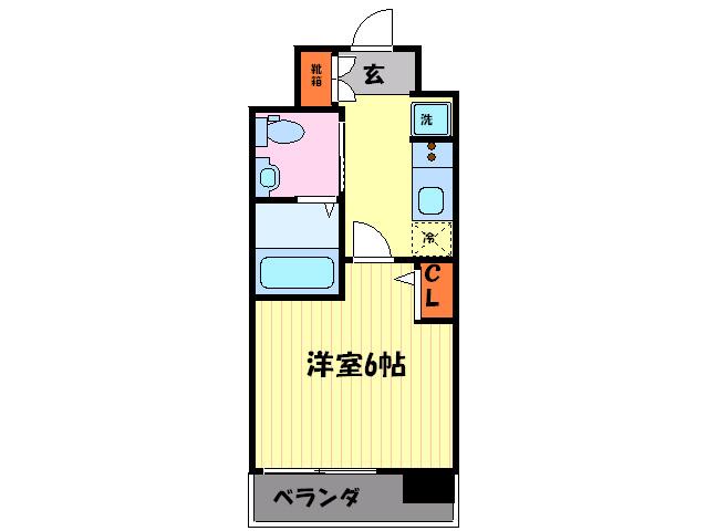 エストーネ京都二条(1K/4階)の間取り写真