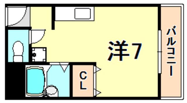 梅本マンション(ワンルーム/2階)の間取り写真