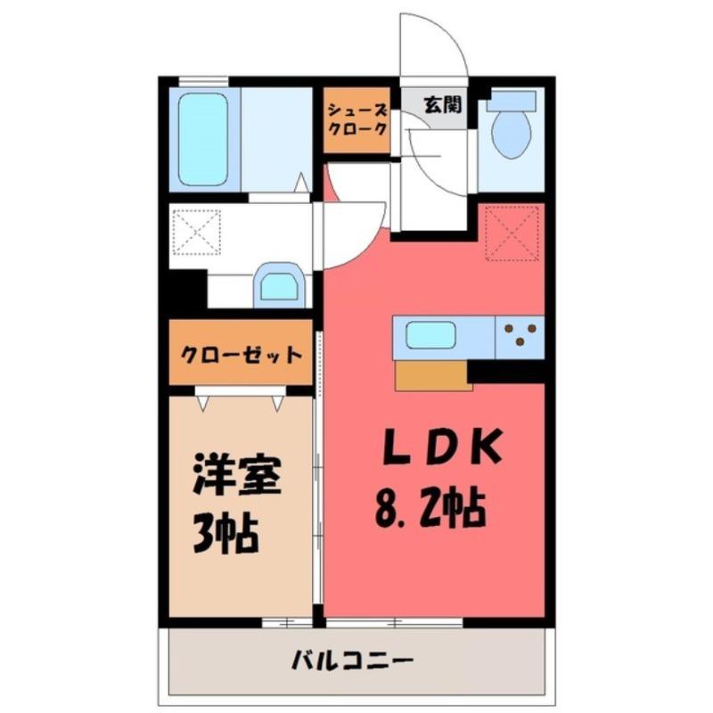 メゾン ボヌール A(1LDK/3階)の間取り写真