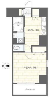 MLコート木場(1DK/8階)の間取り写真
