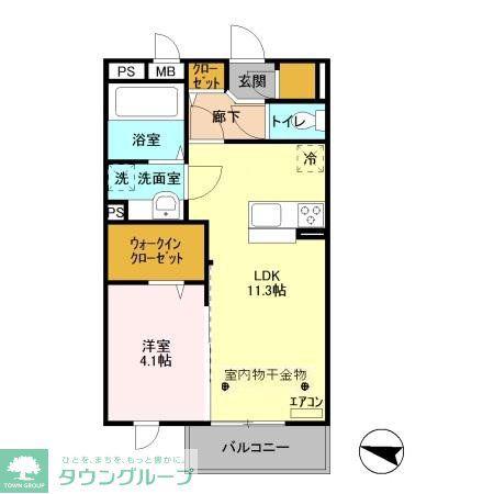 ステラタウン プルケリマ(1LDK/3階)の間取り写真