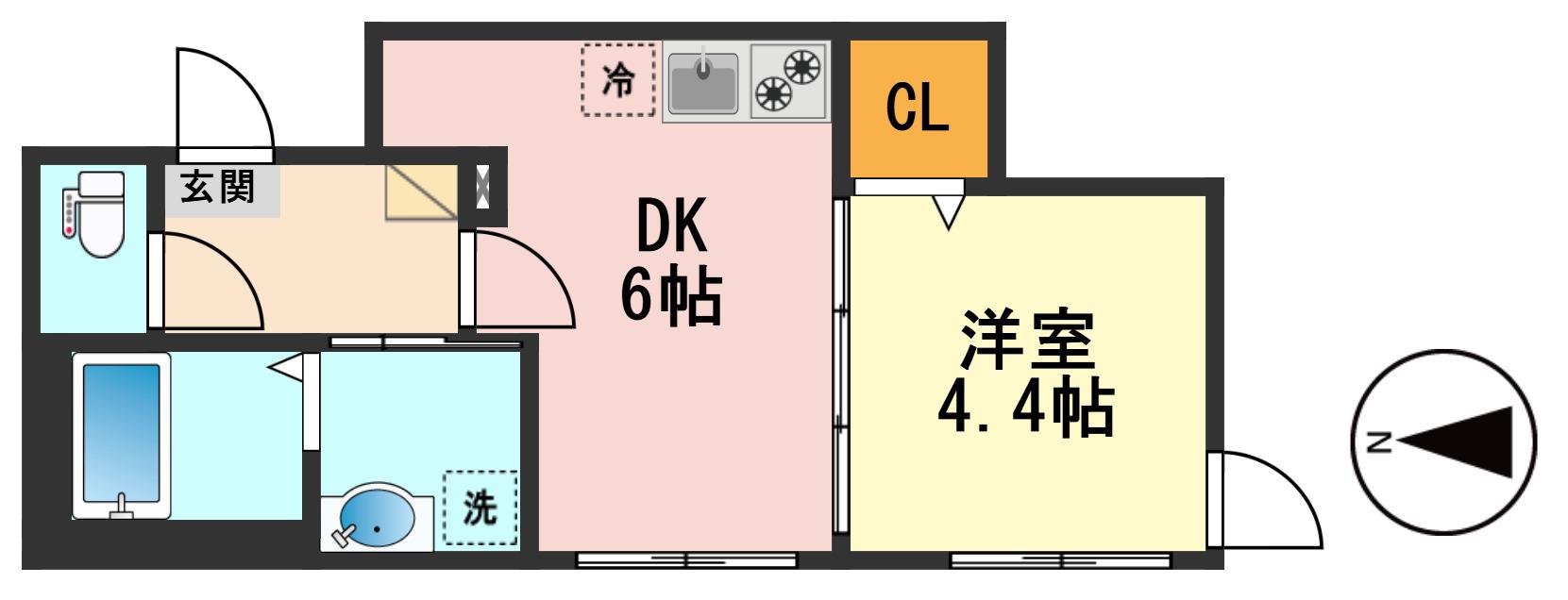 礎レジデンス小岩(1DK/3階)の間取り写真