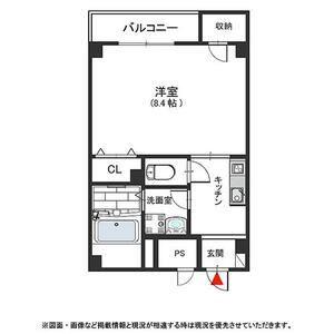 難波千日前OEMマンション(1K/2階)の間取り写真