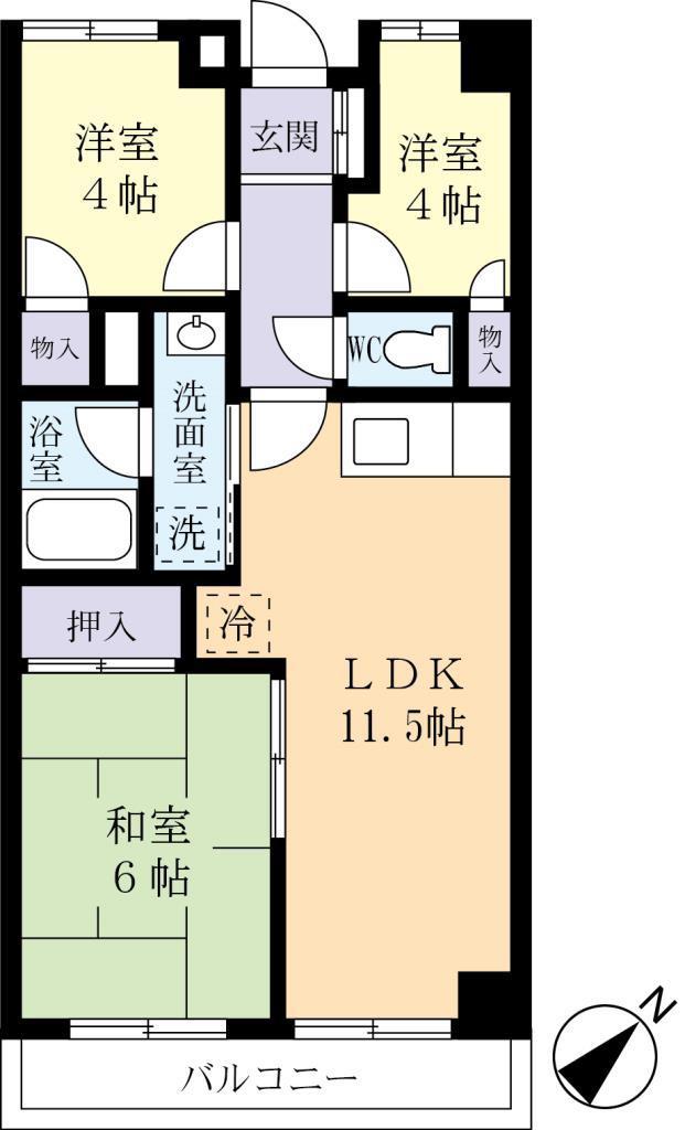 パークコート・ゼンケ(3LDK/2階)の間取り写真