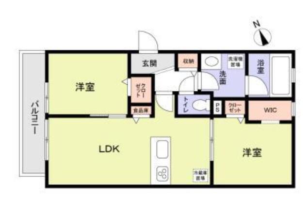 メゾンミニヨン(2LDK/2階)の間取り写真