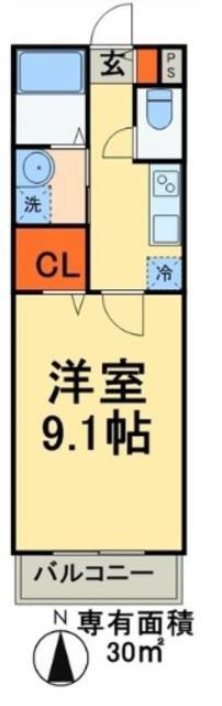 アイボリックハウス(1K/1階)の間取り写真
