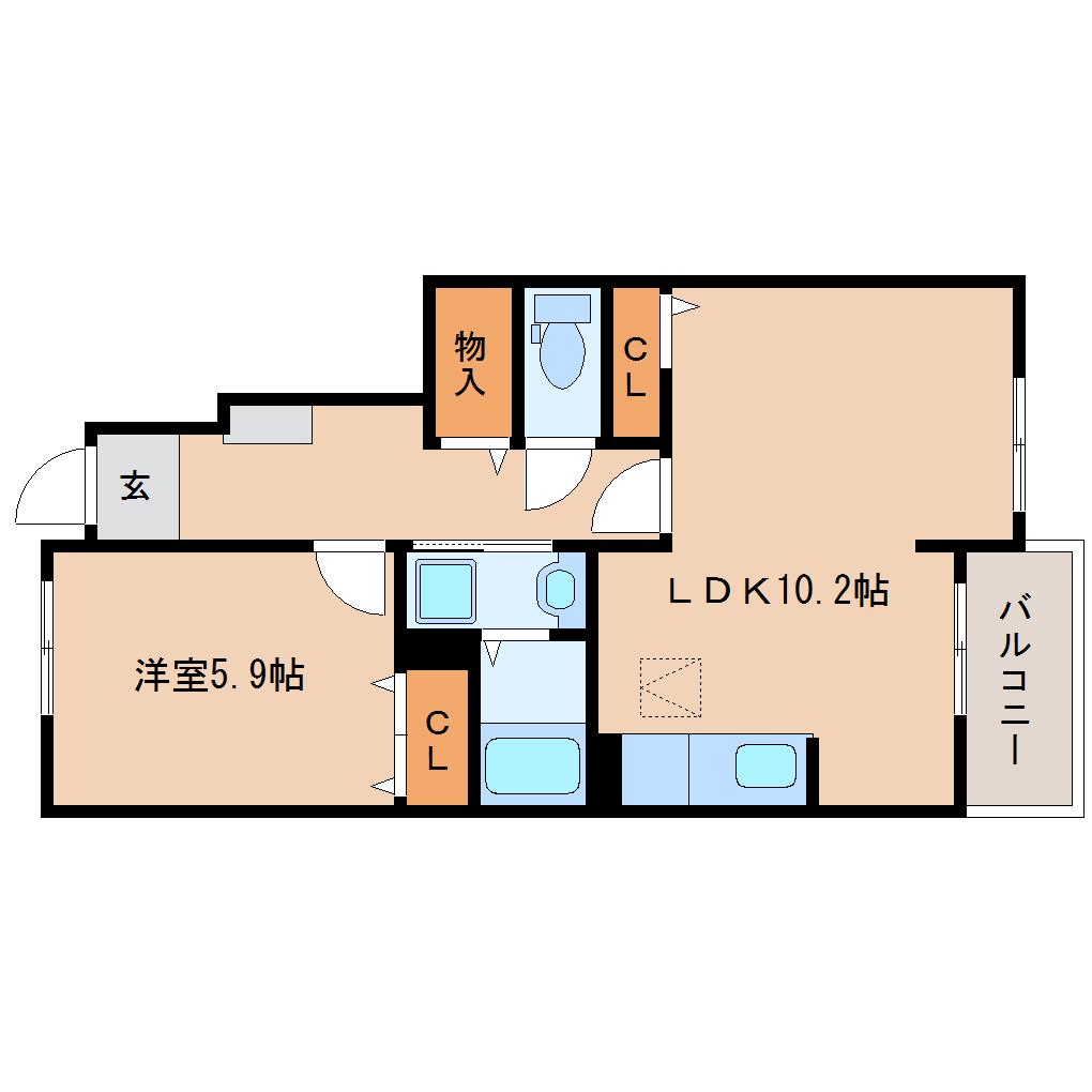 サンガーデンM・II(1LDK/1階)の間取り写真