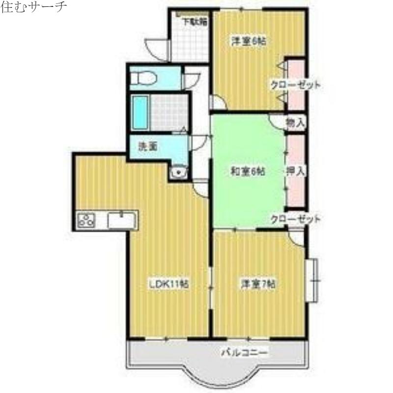 プラムスクエアJPMC(3LDK/3階)の間取り写真