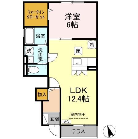 アルセード(1LDK/1階)の間取り写真