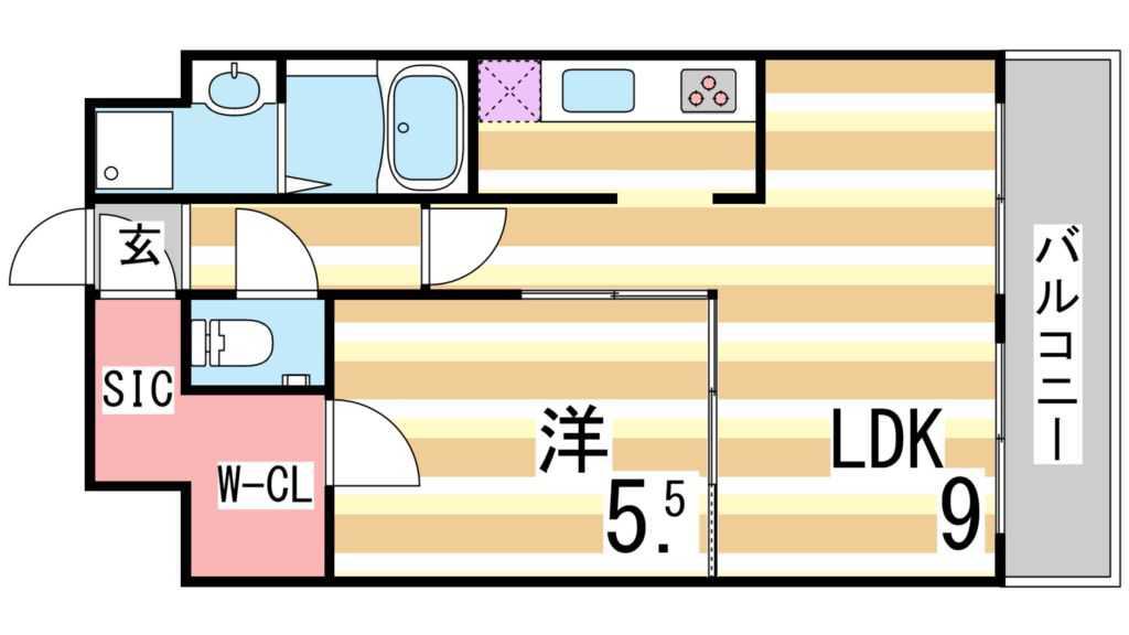 S-RESIDENCE神戸磯上通(1LDK/11階)の間取り写真