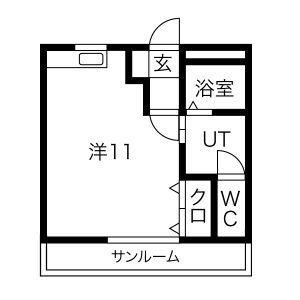 ハイツエクセル21(ワンルーム/2階)の間取り写真
