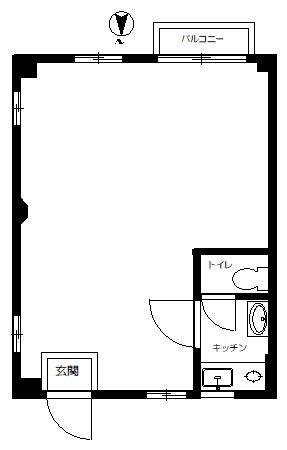 ヴィラシャンテIII(ワンルーム/2階)の間取り写真