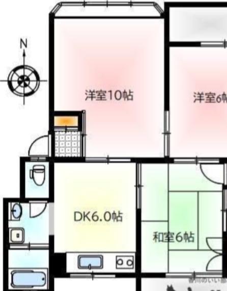アーバンハイツ2号(3DK/2階)の間取り写真