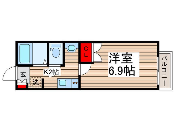 MONO新柏(1K/2階)の間取り写真
