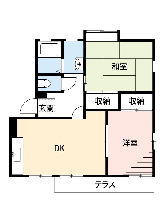 ジュネスIWAZU I(2DK/2階)の間取り写真