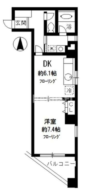 エルカスティージョ ムサシ(1DK/5階)の間取り写真