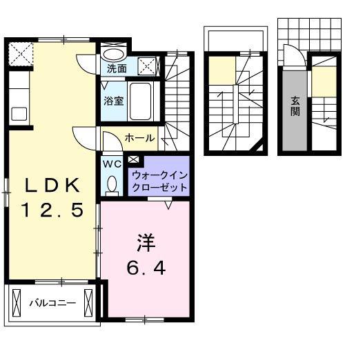 カーサ・ラッフィナート(1LDK/3階)の間取り写真