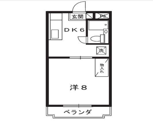 ステラハウス(1DK/2階)の間取り写真