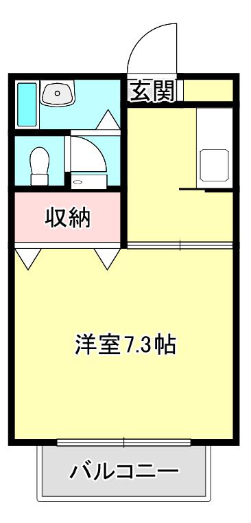 リバーランスIIIII(1K/2階)の間取り写真
