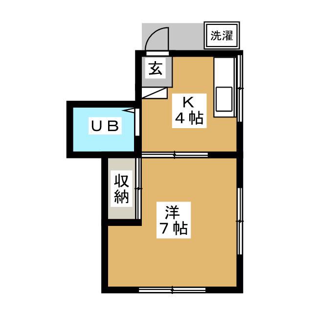 有明荘(1DK/1階)の間取り写真